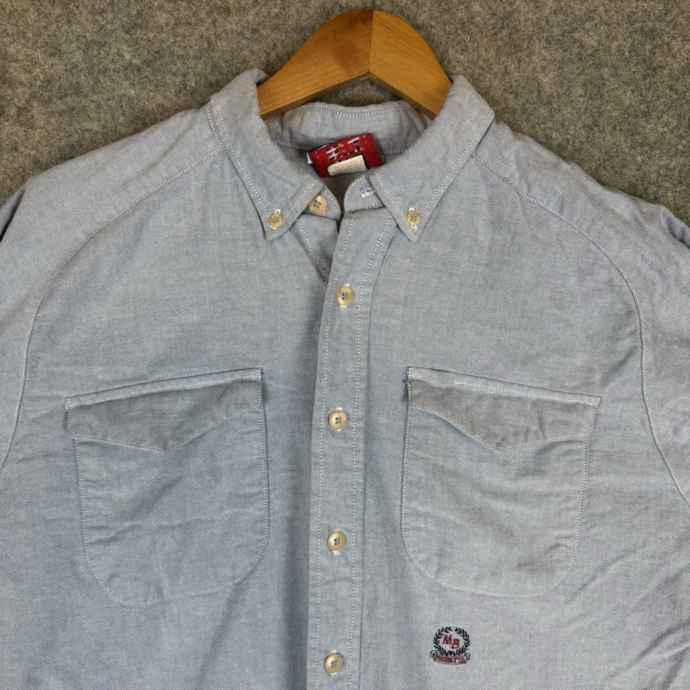 VTG Mo Betta Western Shirt 16.5x35 Blue Chambray Cowboy Garth Made In USA - Picture 4 of 11